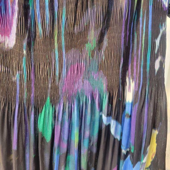 Melissa Paige colorful floral sheer long sleeve top - NEW! - Picture 7 of 8